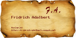 Fridrich Adalbert névjegykártya